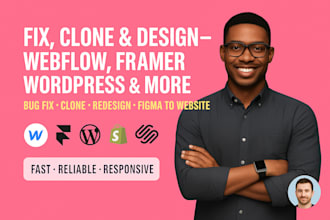 fix clone webflow, framer, wordpress, shopify, squarespace figma errors and bug