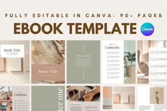 design german canva ebook template, self help ebook design mockup, workbook