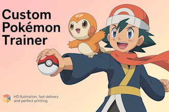 draw custom pokemon trainer for tcg, fakemon and your team