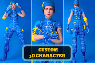 do stylized 3d character modeling uv texture rigging game assets in blender maya