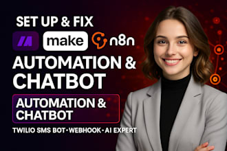 setup fix make 0 zapier 0 n8n automation chatbot twilio SMS bot webhoo ai expert