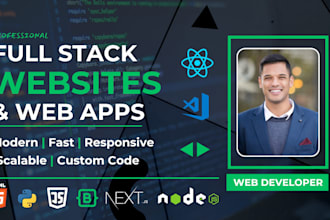 build full stack website or web app with react, node, express, mongodb, django