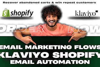 set up shopify email marketing and klaviyo automation flows for ecommerce