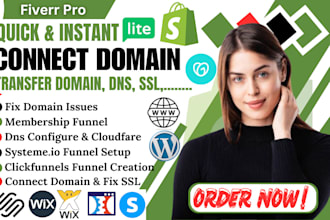 connect, fix, or redirect domain, subdomain to wix, godaddy, shopify, systeme io