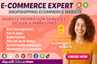 create design build shopify automated dropshipping ecommerce store marrketing va