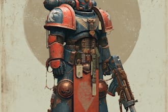 create a warhammer 40k space marine impression