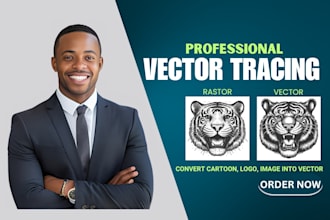do vector tracing or convert raster logo to vector quickly