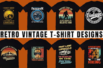 create custom retro vintage streetwear t shirt design for your clothing brand