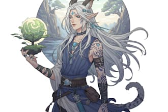 illustrate unique style of fantasy character for you
