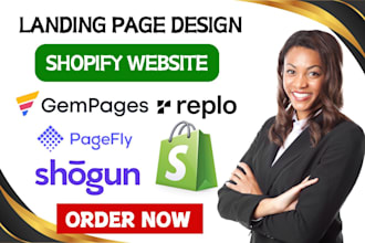 create shopify landing page with pagefly shopify design shogun shopify gempage