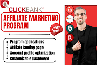 setup affiliate marketing awin clickbank rakuten cj uppromote shopify affiliate