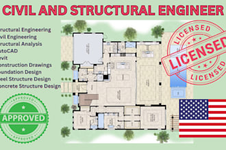 do civil structural engineering concrete, steel, USA pe stamp chief architect