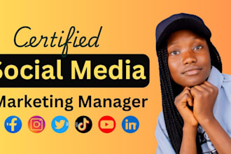 be your social media marketing manager for instagram facebook linkedin post