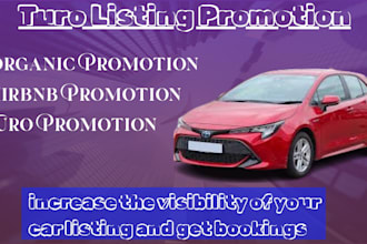 do organic promotion for turo airbnb seo optimization, turo on social medias