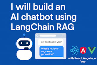 build an ai chatbot using langchain rag with react, angular, or vue frontend