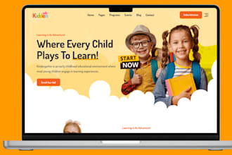 build kindergarten website daycare website preschool, childcare, school website