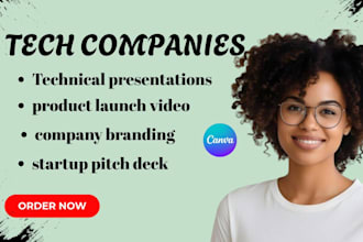 create tech companies, tech logo, product launch video, technical presentations