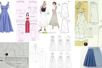 do cute professional sewing pattern drafting and grading  ready for production