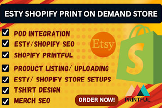 do shopify 7 figure print on demand on printful shopify esty seo tshirt merch