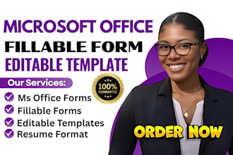 create microsoft office fillable forms, editable templates, resume formatting
