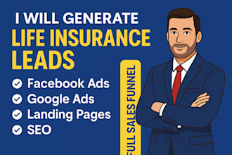 generate life insurance leads, insurance website iul insurance social media ads