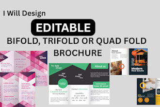 design custom bifold or trifold brochure for print or digital use