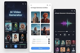 develop ai video generator app, ai image generator app, ai music generator app
