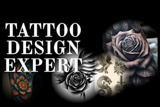 draw custom tattoo design in digital or natural media in 24hrs
