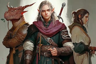 create a dnd art and d and d character for you