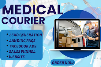 set medical courier ads medical courier landing page medical supplies website