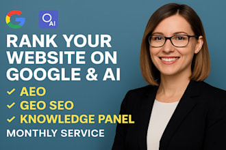 rank your website on ai and google with monthly aeo, GEO, SEO  and gkp service