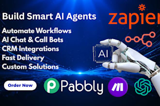 pabbly connect zapier make com api integration automation n8n ai agent gpt vapi