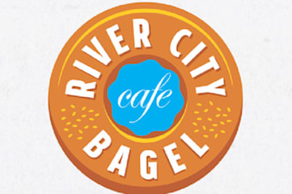design modern surprising logo for river city bagel cafe