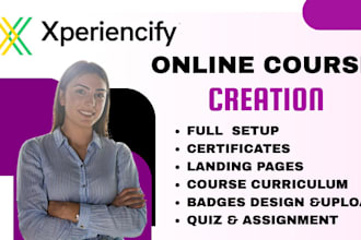 create online course with worksheets,xperiencify setup and gamification