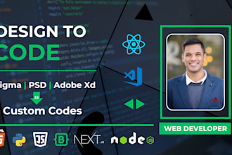 convert your figma or xd design to HTML CSS, tailwind, react or next js website