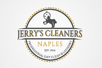 design pictorial artwork logo for fine dry cleaners
