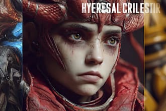 create fantasy, sci fi, character with hyperrealistic style