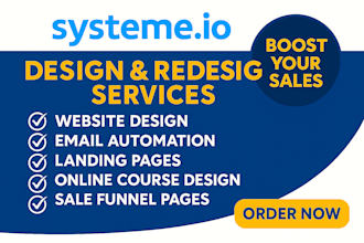 build systeme io landing page, website, systeme io sales funnel, automation