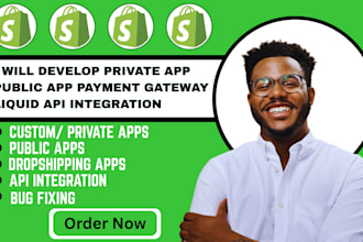 develop shopify private app pubic app payment gateway liquid api integration