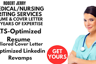 write federal resume for medical , nursing resume, ats resume  and healthcare