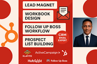 lead magnet, workbook, follow up boss email workflow, prospect list building