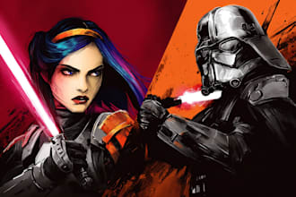 create star wars and sci fi illustration