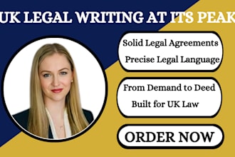 be UK online lawyer, draft legal  demand agreements, contracts and property deed