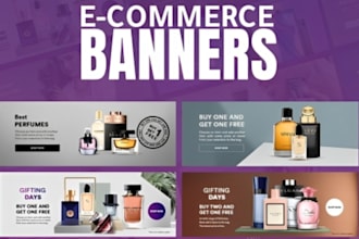 design shopify website banner, product web design, hero image and landing page