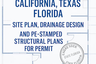 florida, wa, texas site, drainage plan structural design, engineer permit report