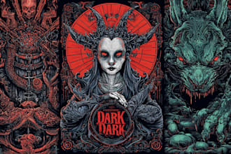 do artwork for tshirt dark art, horror, creepy illustration