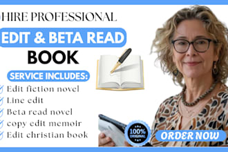 line edit, beta read fiction novel story ebook, copy edit memoir, christian book
