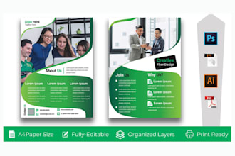 design business flyer brochure media kit price list  one page leaflet sell sheet