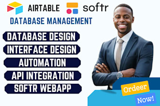 be your airtable database, interface design, softr web app, client portal expert