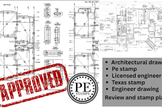 provide licensed engineer city permit drawings with pe stamp for nc, sc, tx, ny